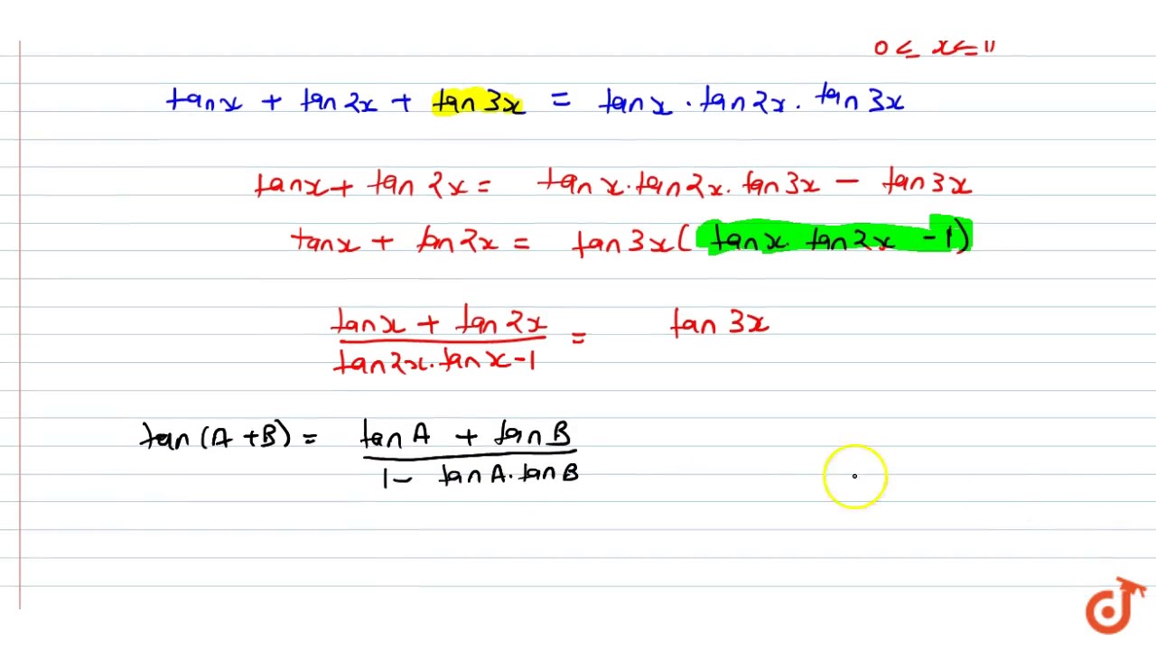 tan 3x tan 2x tan x