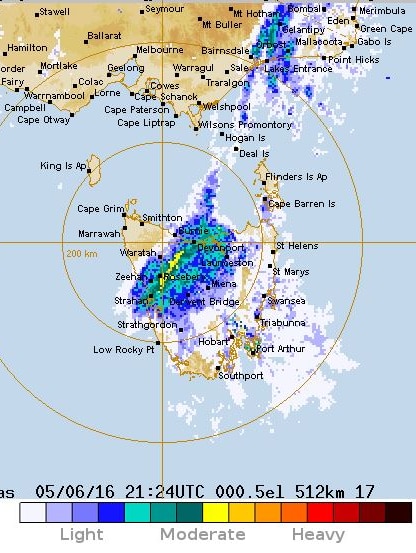 tasmania weather radar