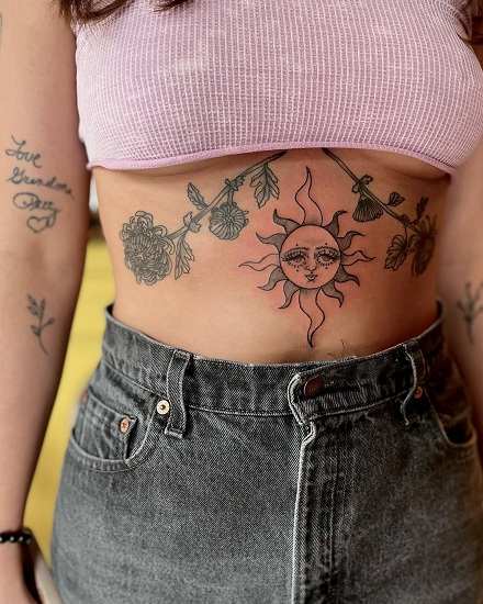 tattoos for womens stomach