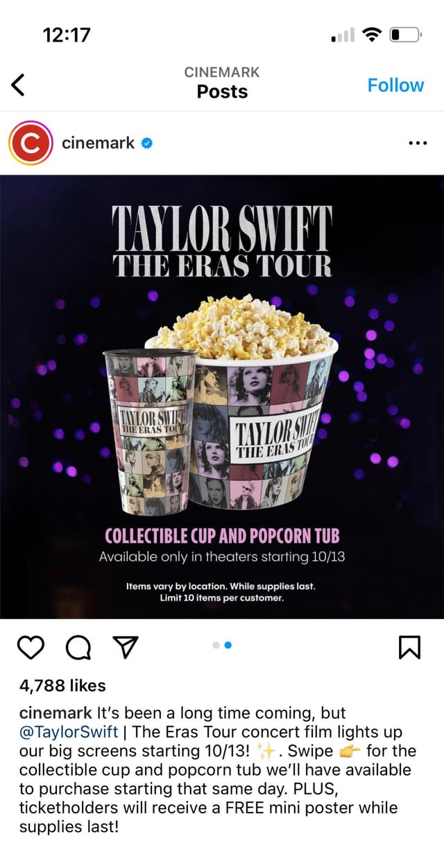 taylor swift popcorn bucket