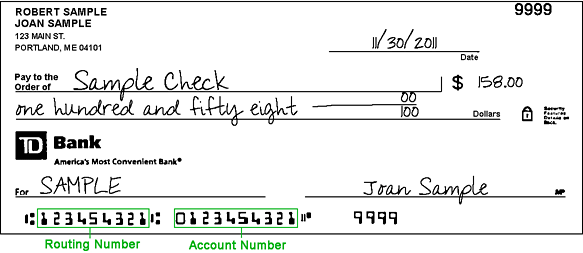 td bank routing number new york ny