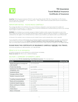 td home insurance policy booklet