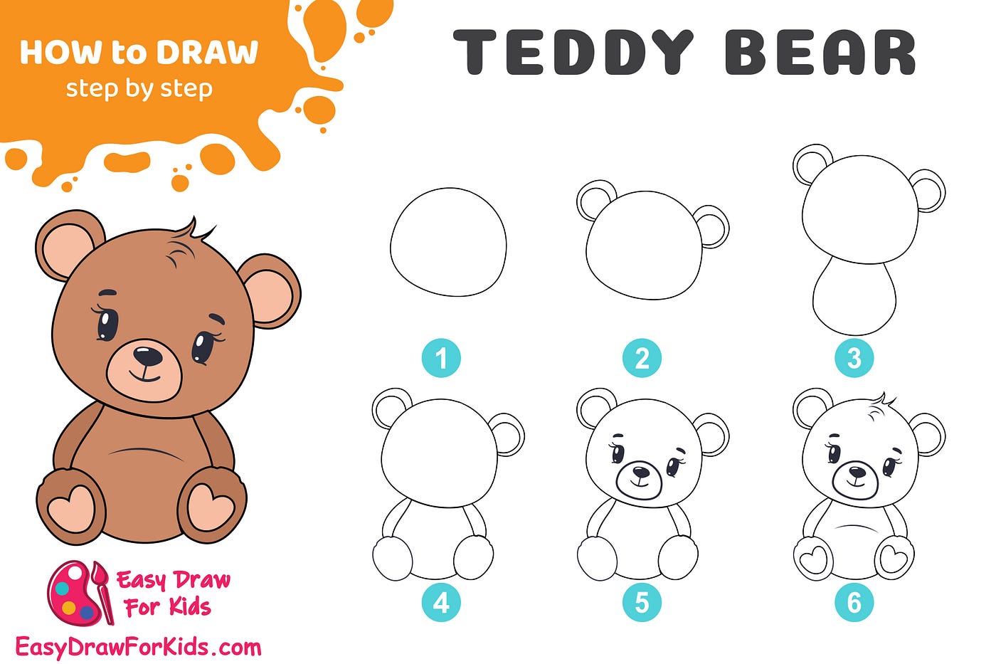 teddy drawing easy