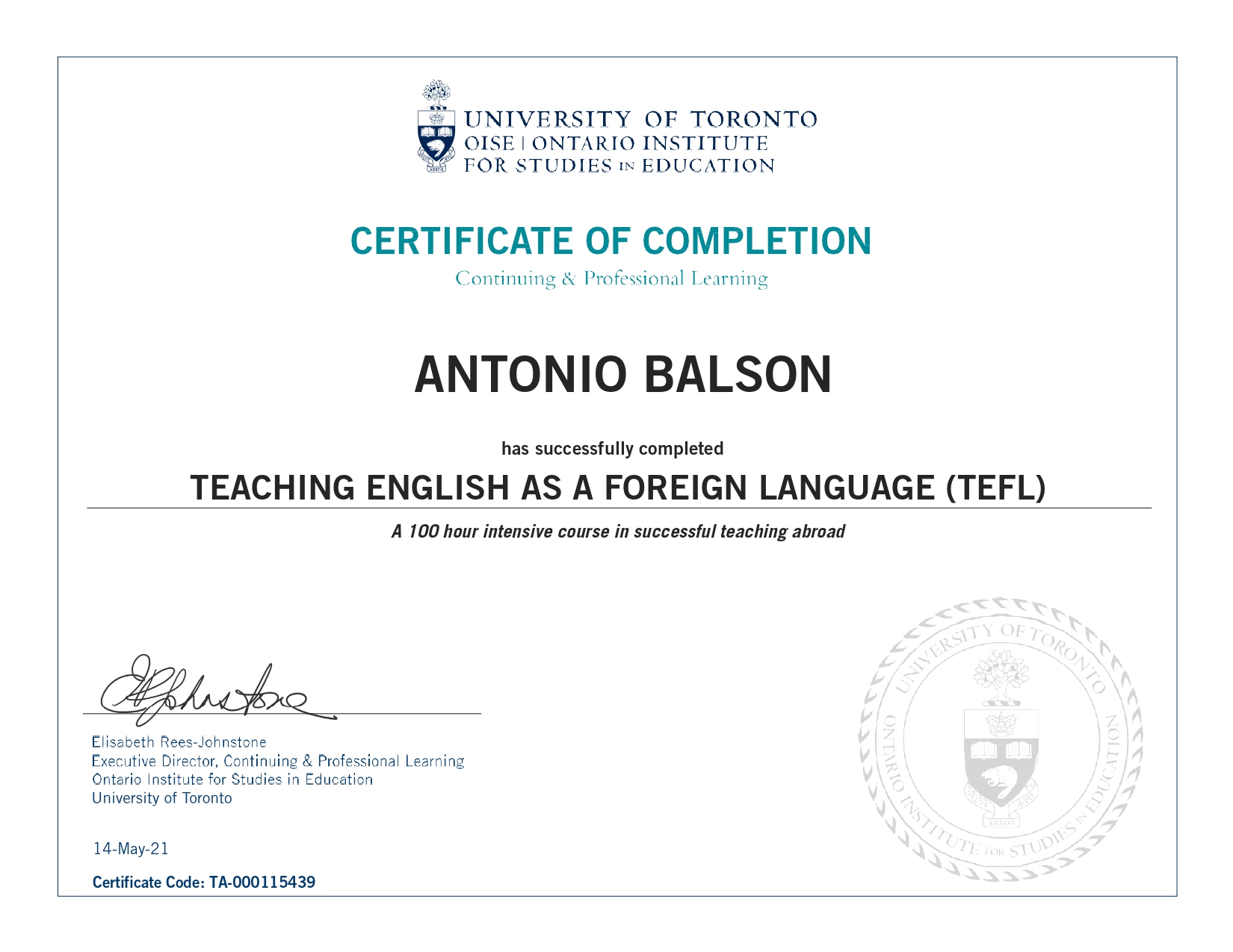 tefl certification toronto