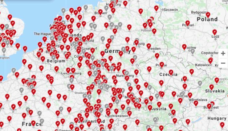 tesla supercharger germany map