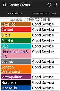 tfl status update