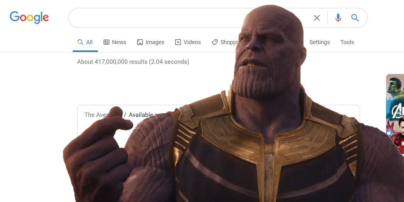 thanos snap google effect