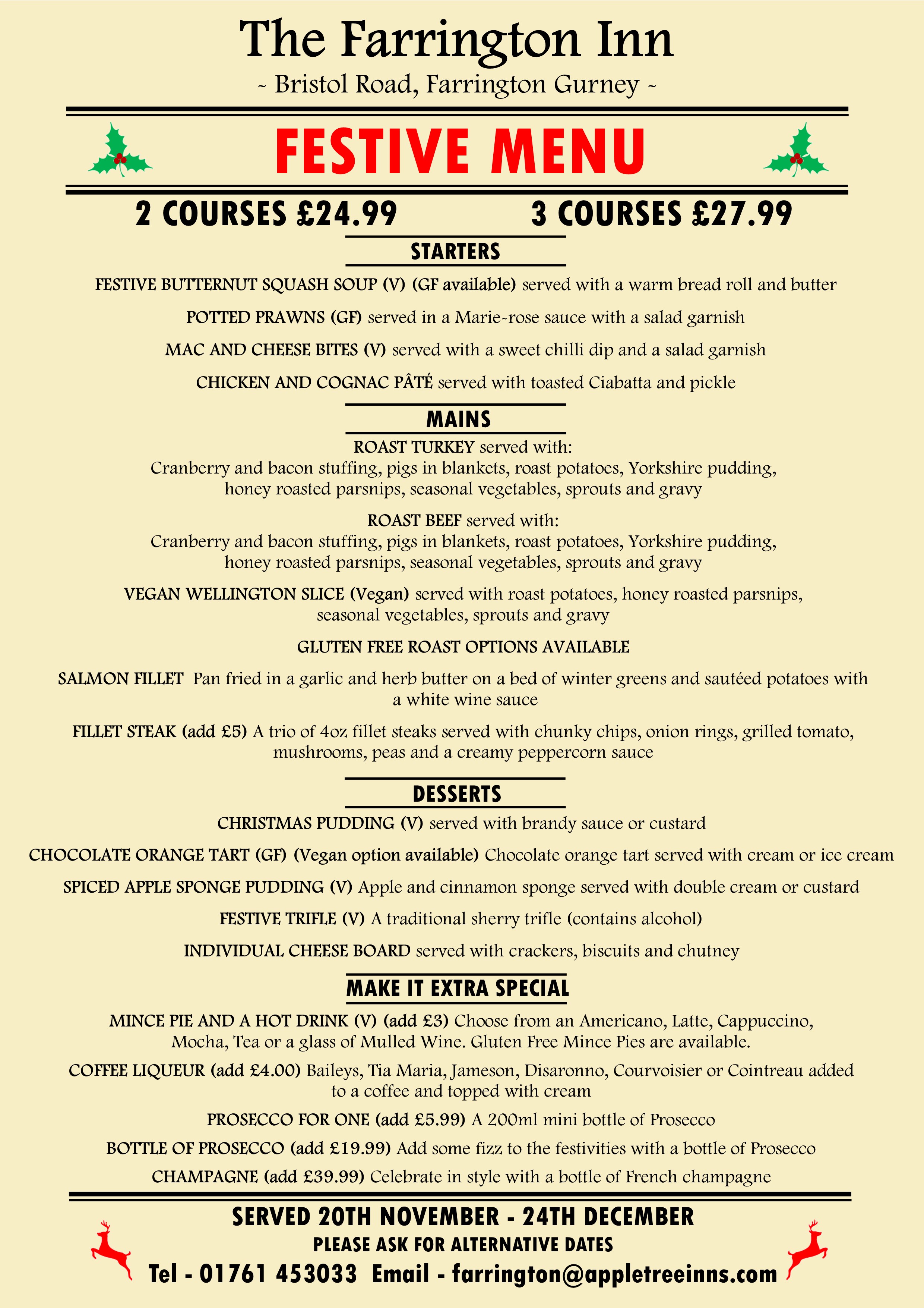 the farrington inn menu