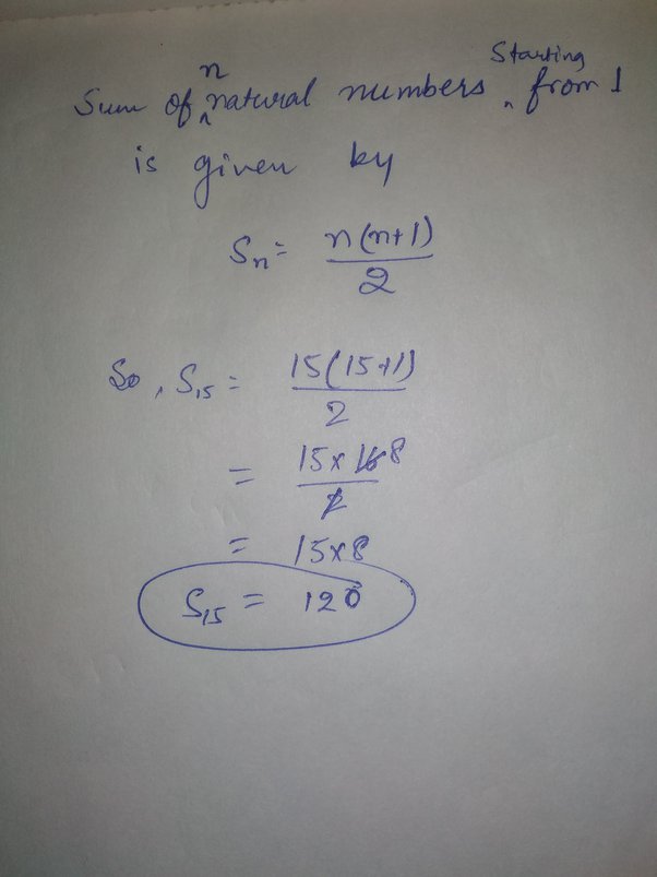 the sum of first 49 natural numbers is