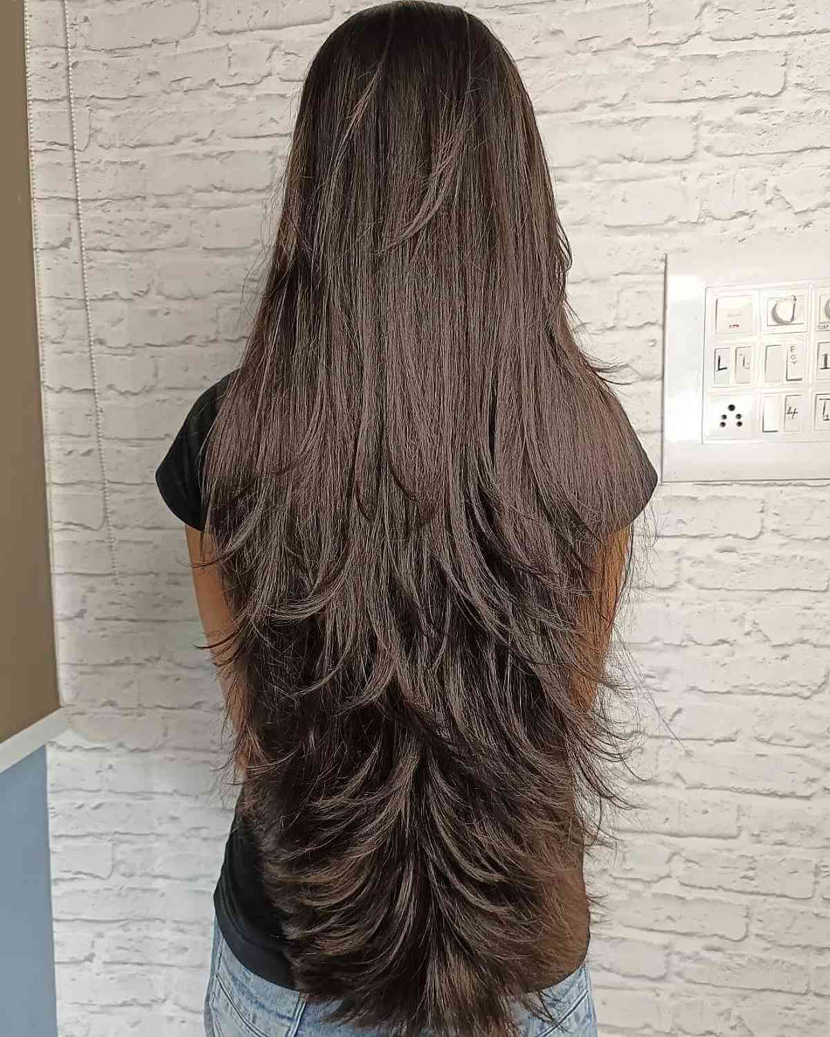 thick layers long hair