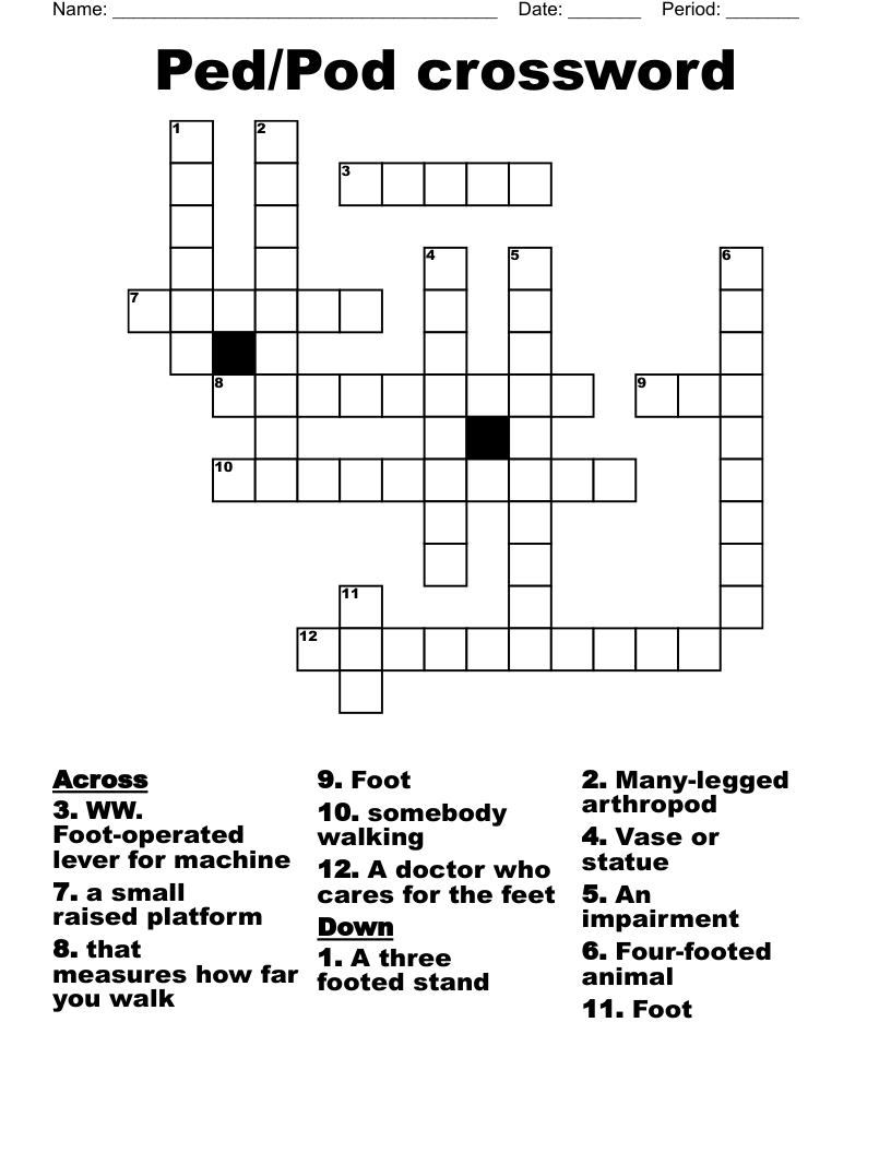 three legged stand crossword clue