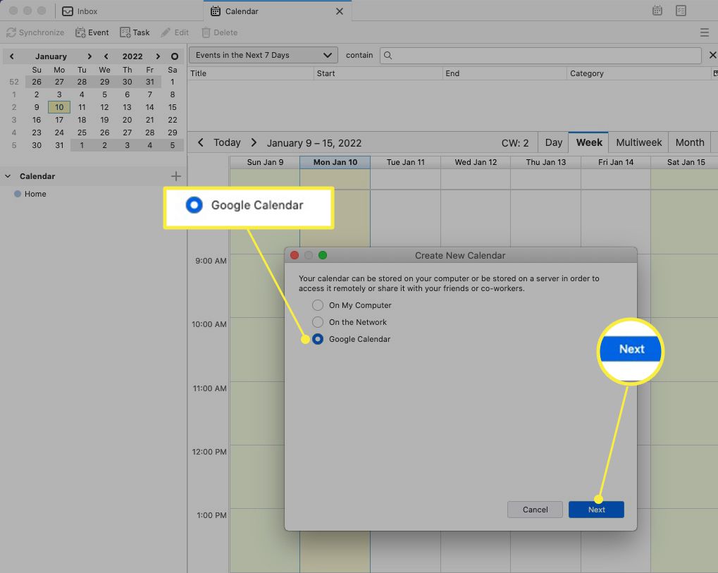 thunderbird sync google calendar