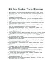 thyroid disorders hesi case study