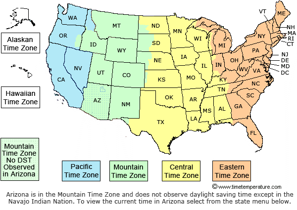 time zone map usa