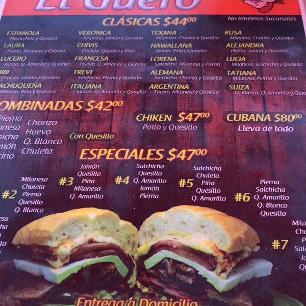 tortas el guero menu