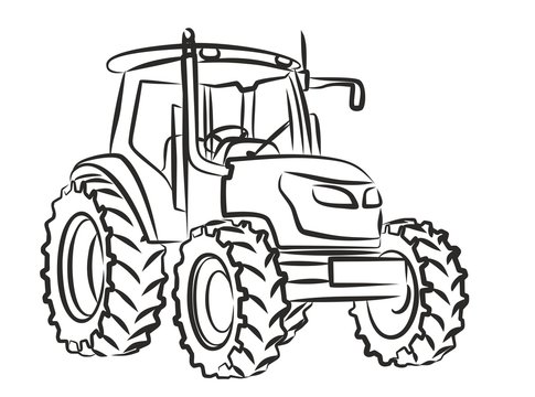 tractor line drawing