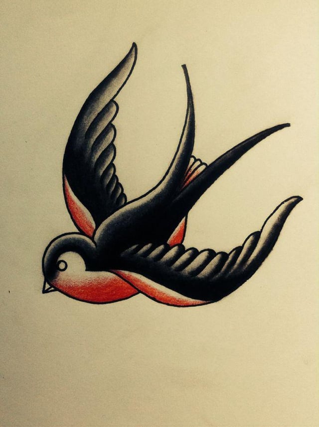 traditional tattoo swallow