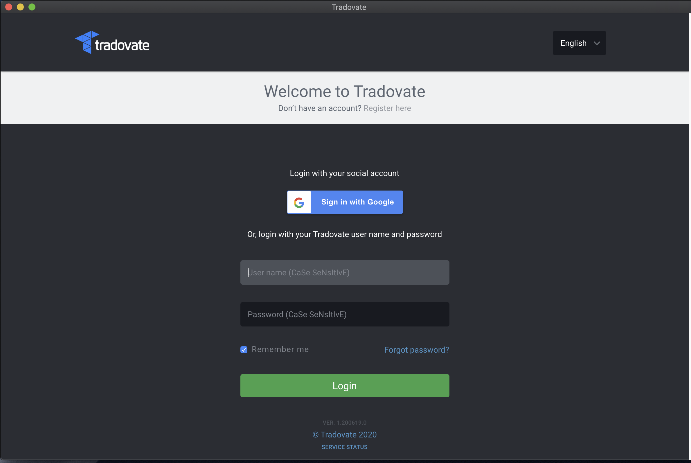 tradovate login