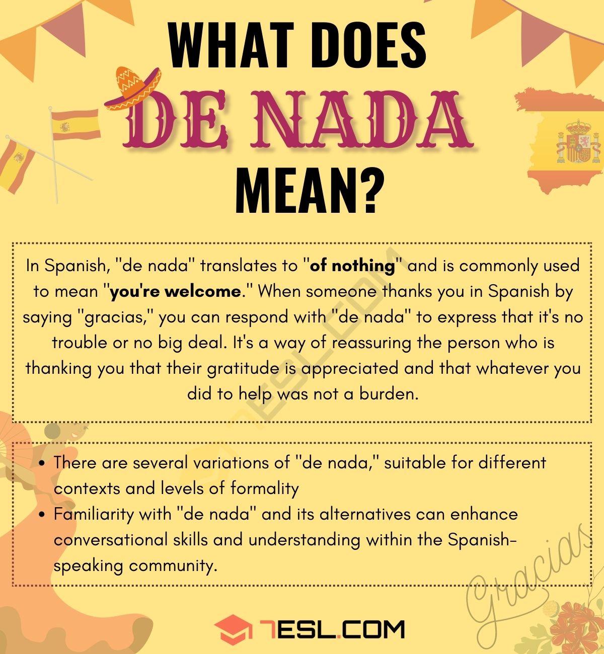 translate de nada from spanish to english