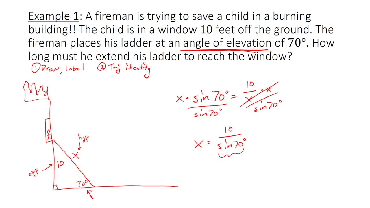 trigonometry word problems with solutions