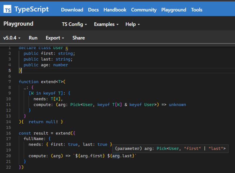 ts playground typescript