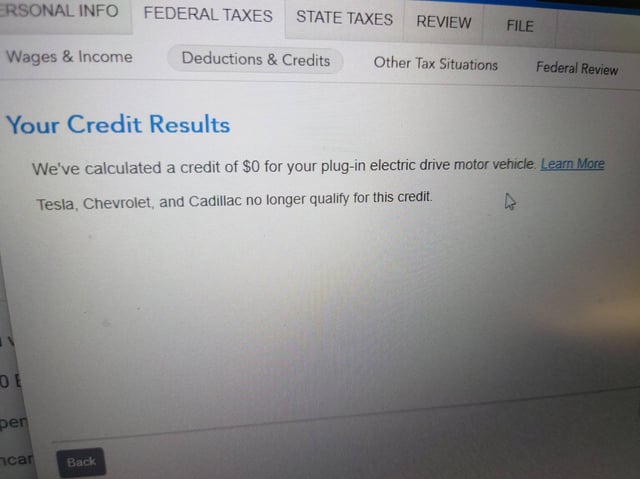 turbotax tesla credit