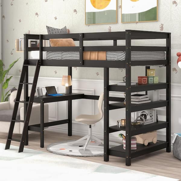 twin loft bed with desk