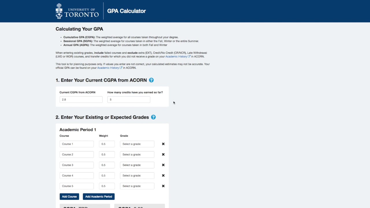 uoft grading scale