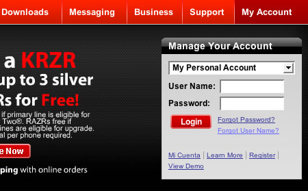 verizonwireless login