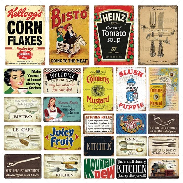 vintage kitchen signs