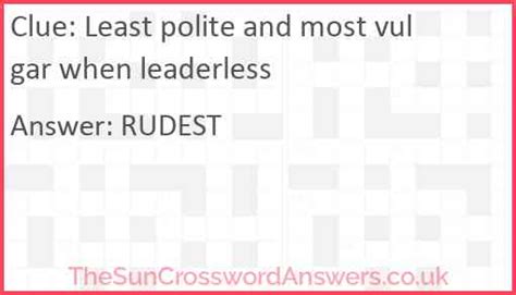 vulgar crossword puzzle clue