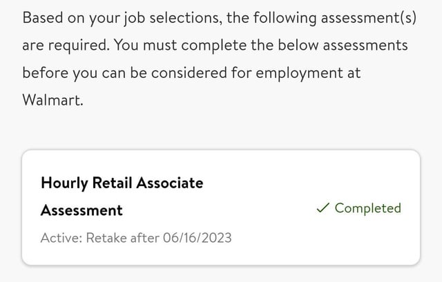 walmart assessment failed
