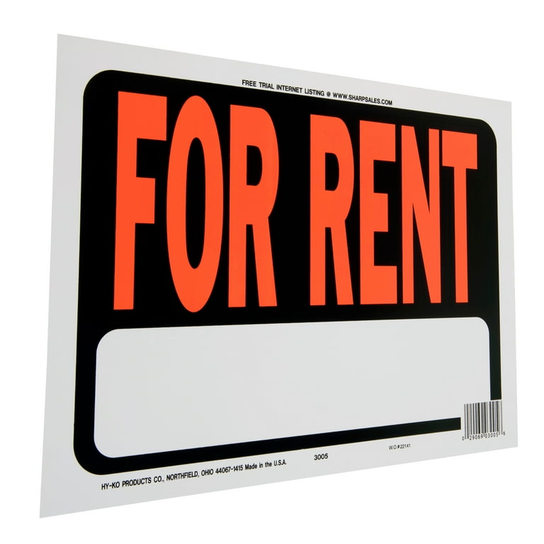 walmart for rent sign