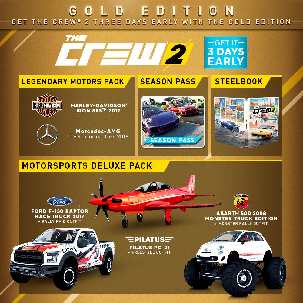 what does the crew 2 gold edition come with