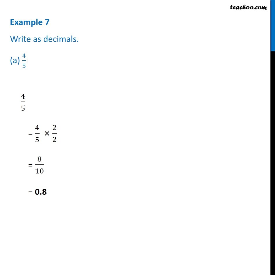 what is 4/5 in decimal form