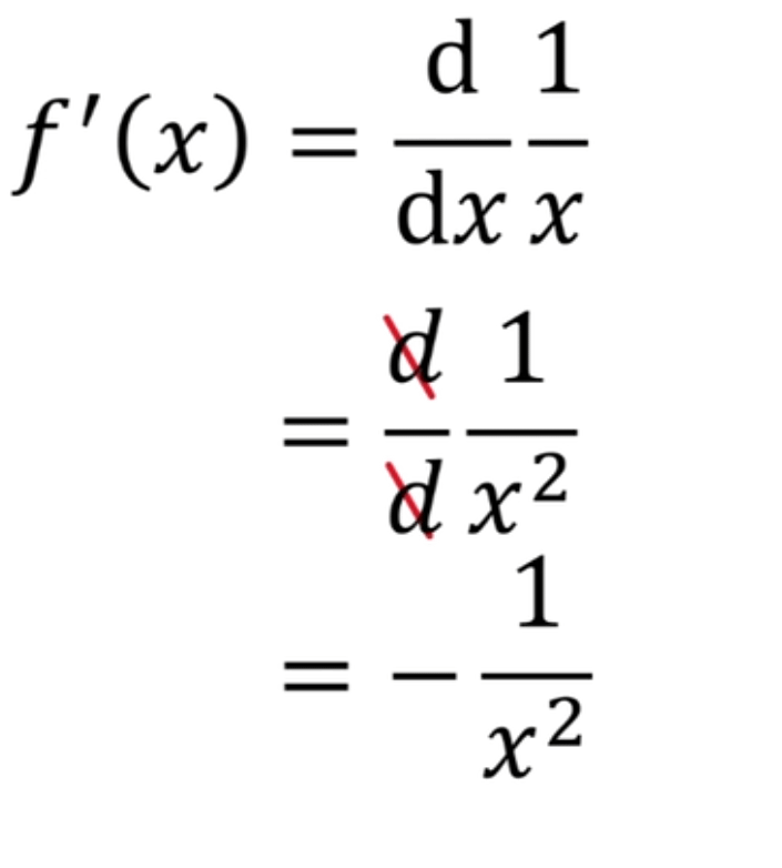 what is the derivative of 1 x