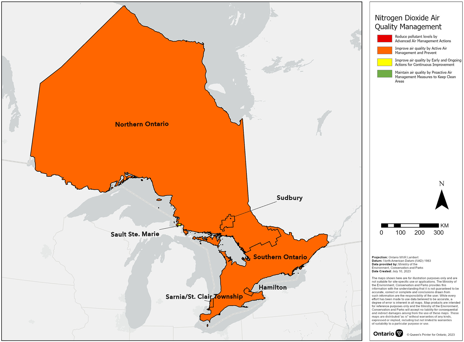 when will air quality improve in ontario