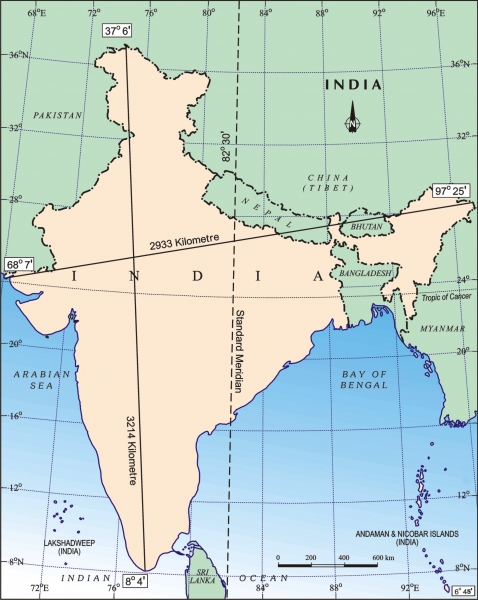 which is the easternmost longitude of india