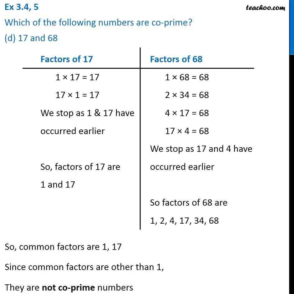 which of the following are coprime