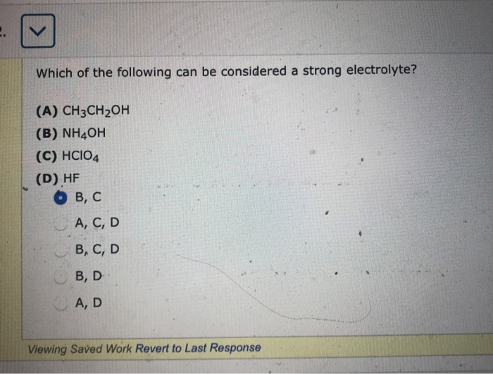 which of the following is strong electrolyte