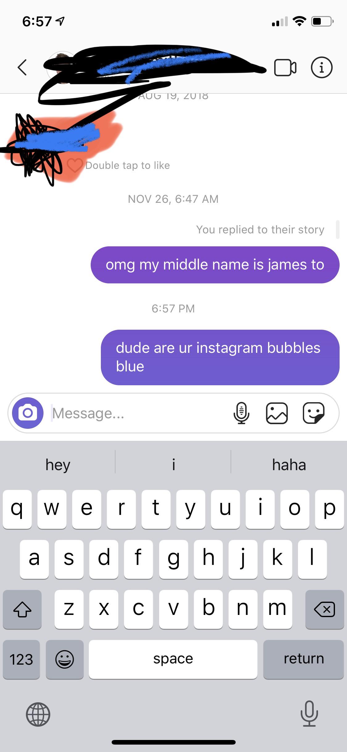 why are my instagram dms purple