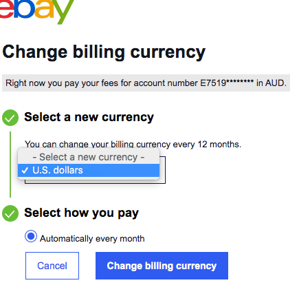 why is ebay in dollars