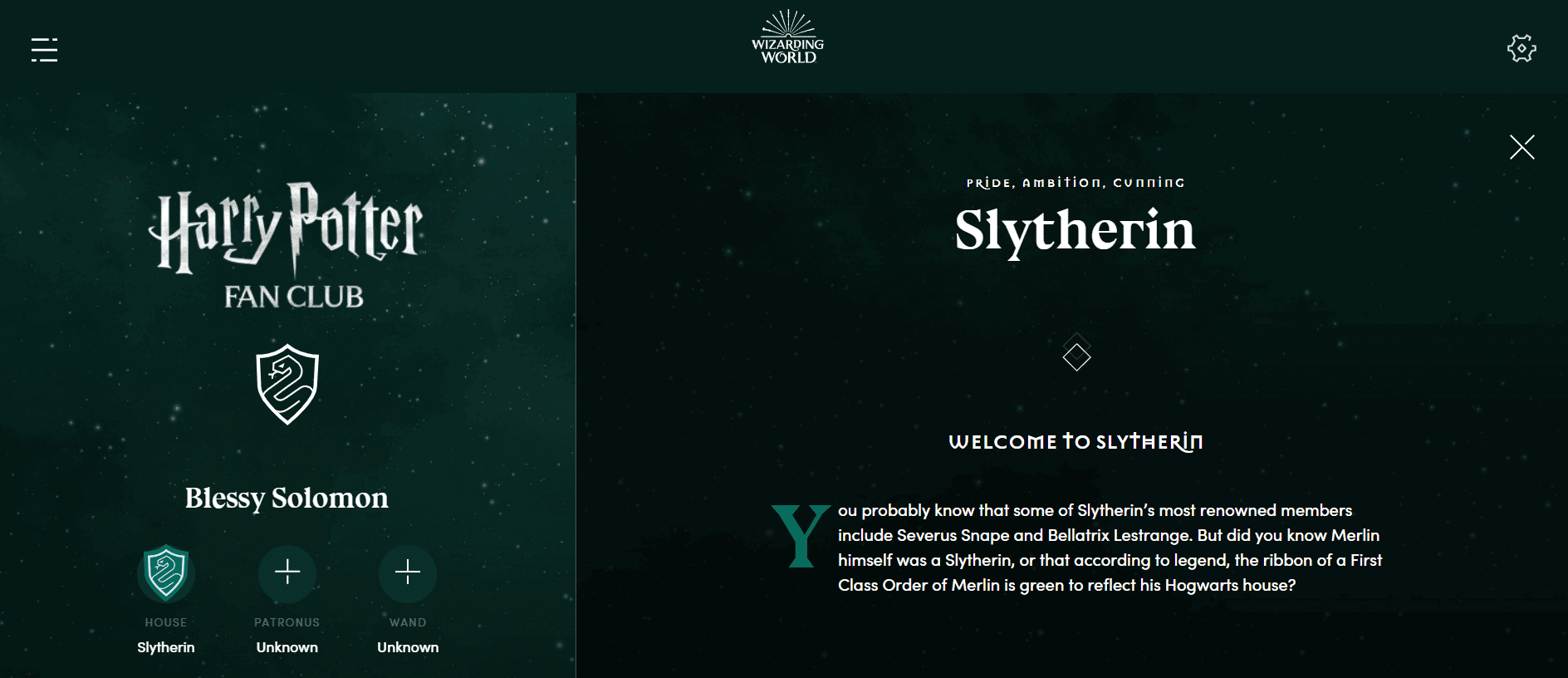 wizarding world house quiz