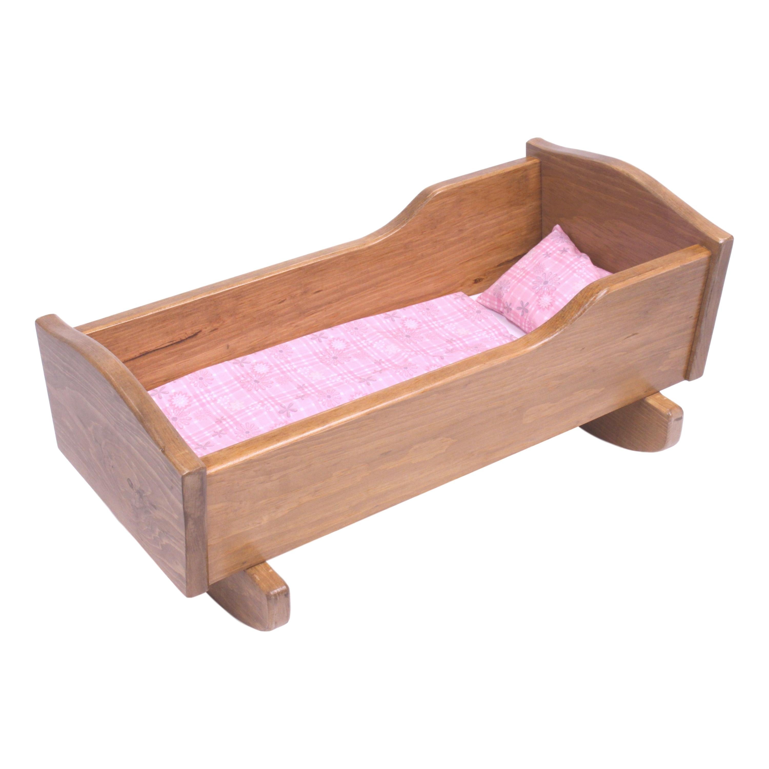 wooden doll cradle