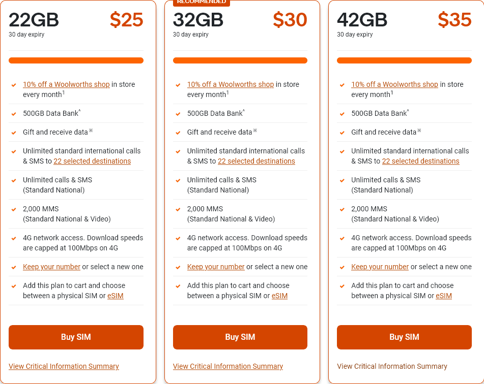 woolworths 365 day prepaid mobile plans