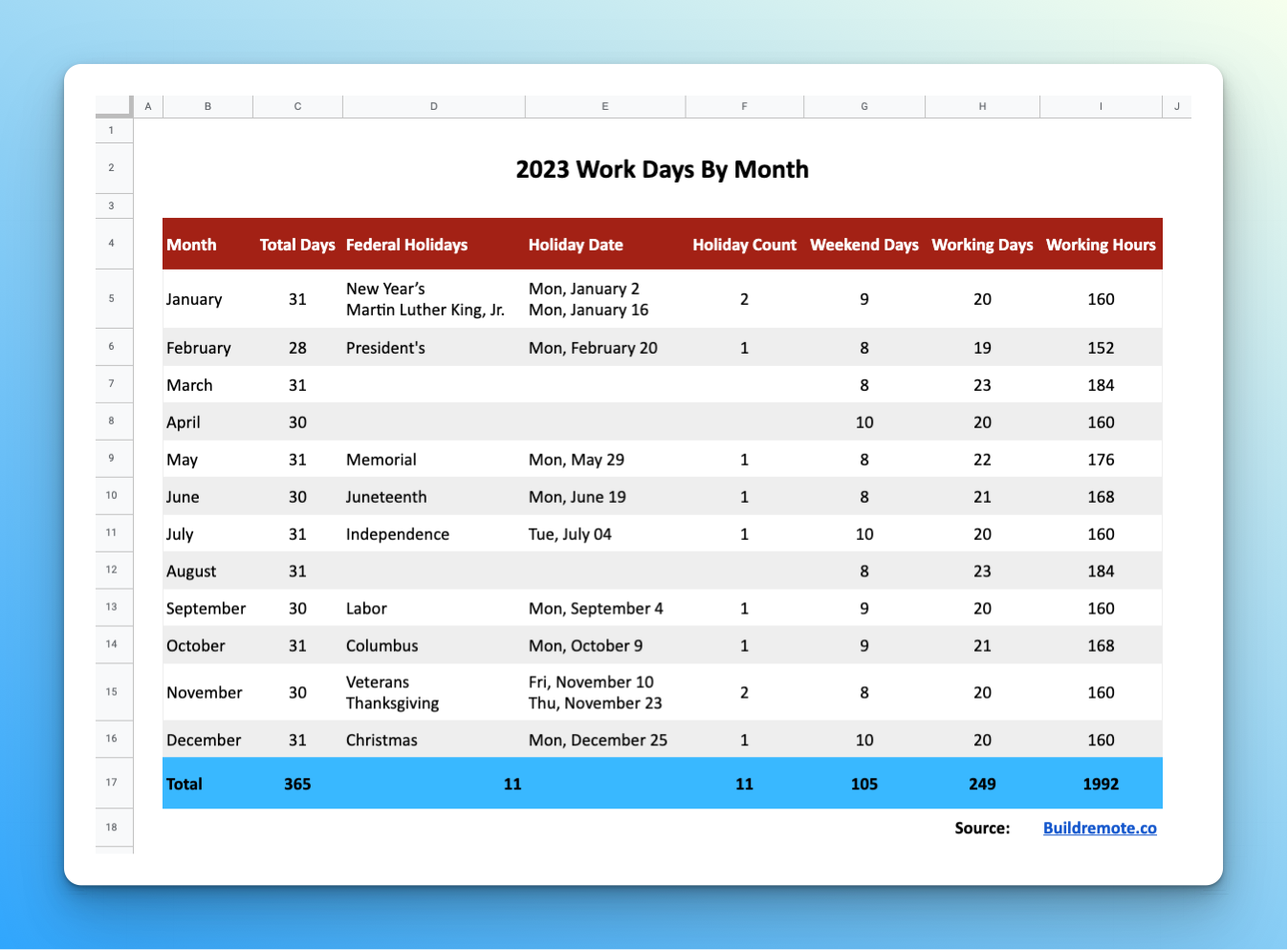 working days in november 2023