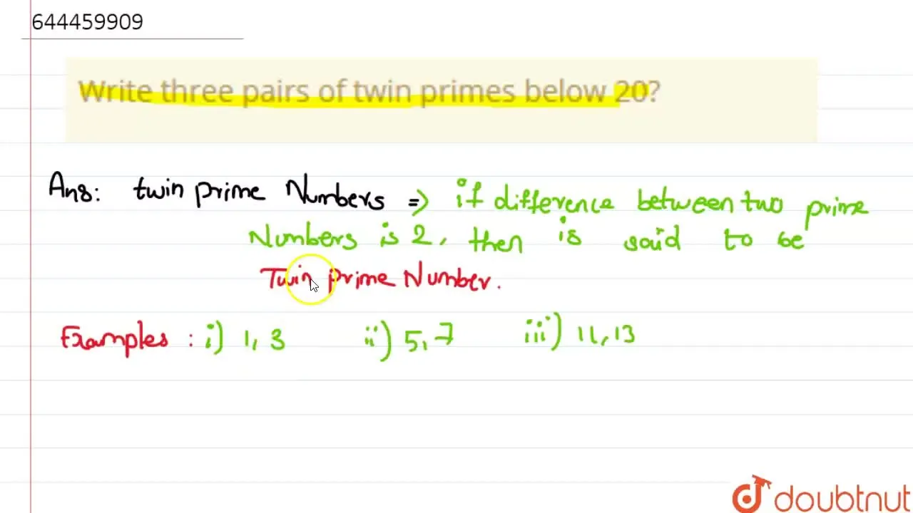 write three pairs of twin primes below 20