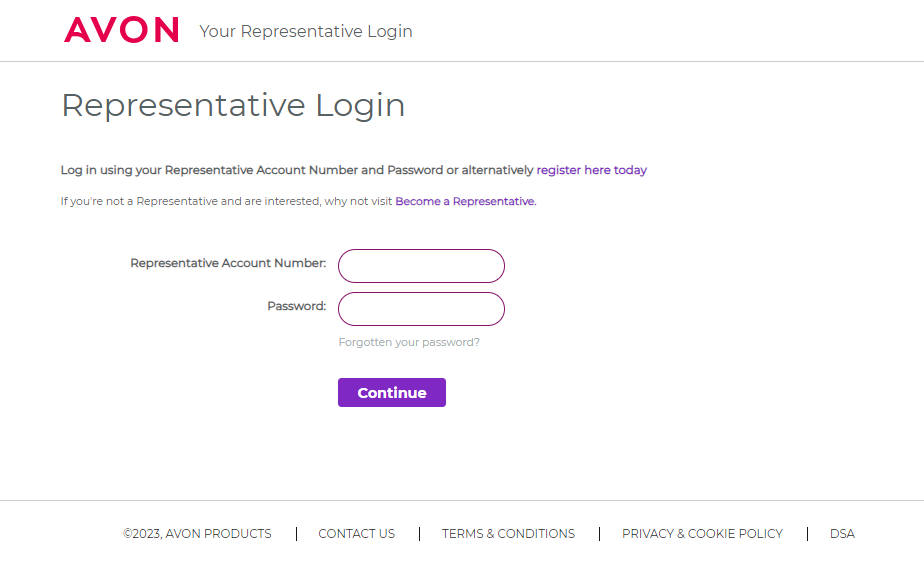 www avon uk com representative login
