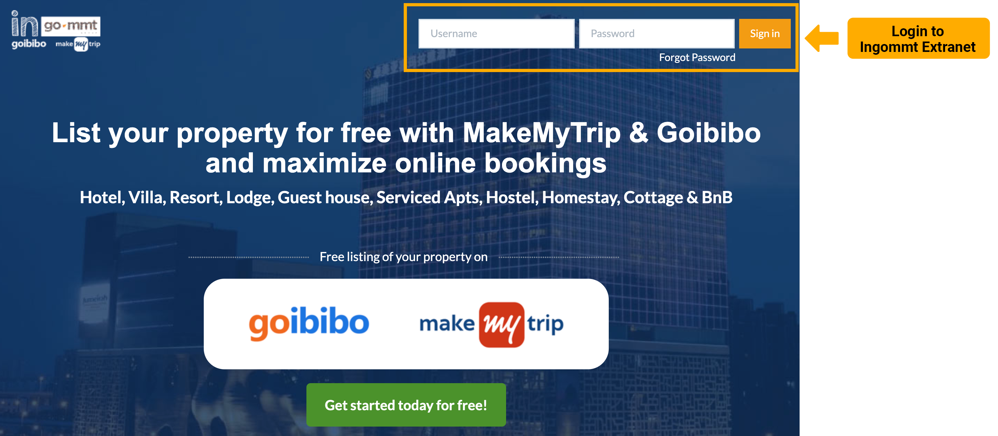 www goibibo com extranet