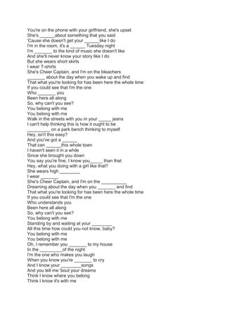 you you belong with me lyrics